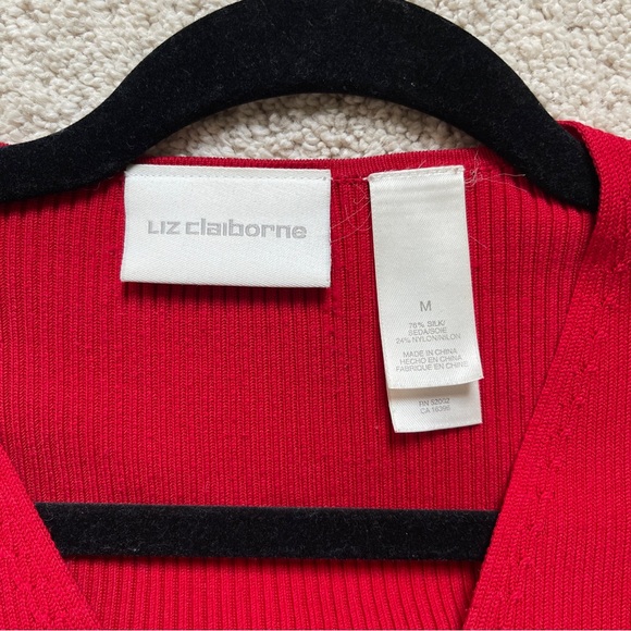 GORGEOUS SILK BLEND BELL SLEEVED RED CARDIGAN π«β€οΈπΉπππ©ΈπΆοΈπ« - Picture 4 of 4